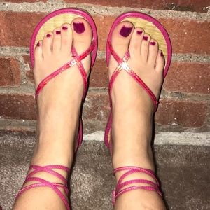 Sequin espadrille sandals